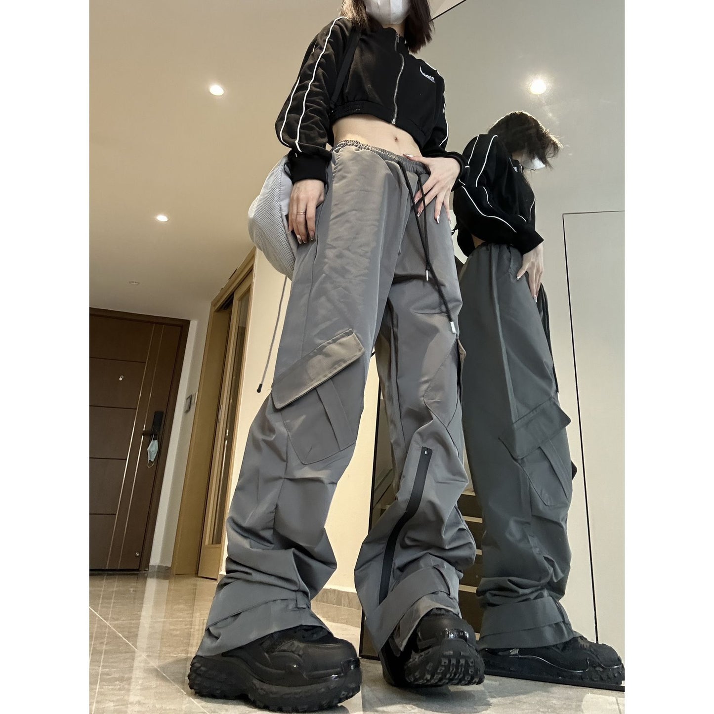 Women's Fashionable Elastic Waist Casual Pants