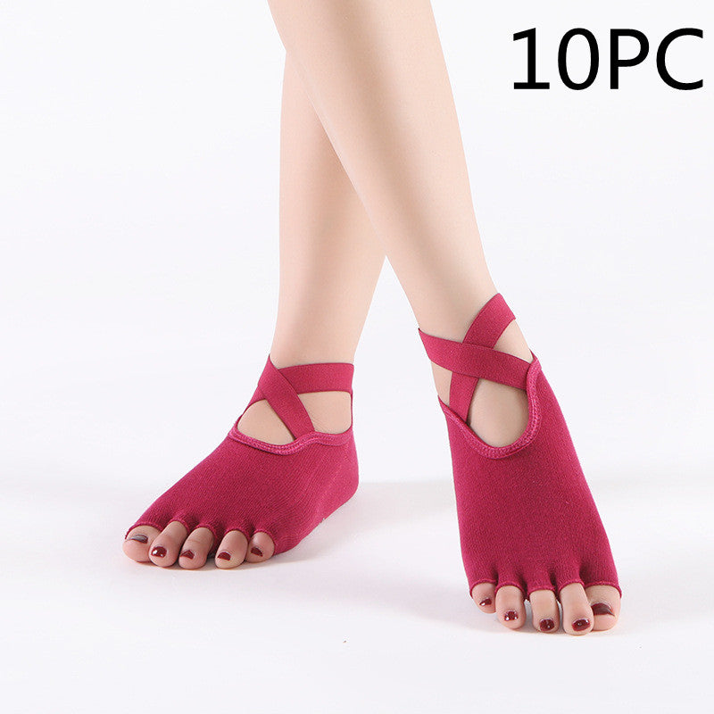 Women's Pure Cotton Five-finger Sports Non-slip Yoga Socks