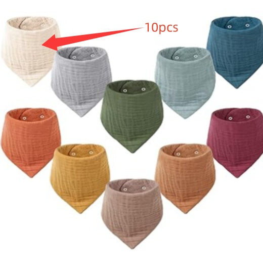 Baby Headscarf, Saliva Bib, Pure Cotton