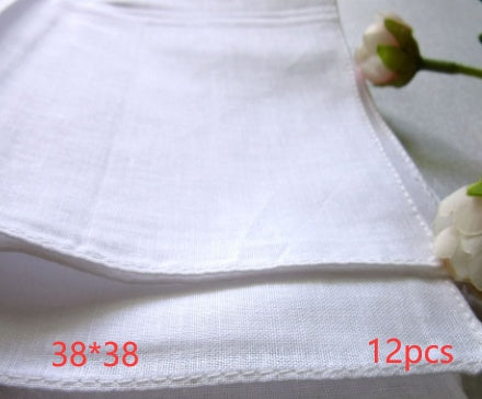 Cotton Pure White Small Square Scarf Painting Tie-dye Printing DIY