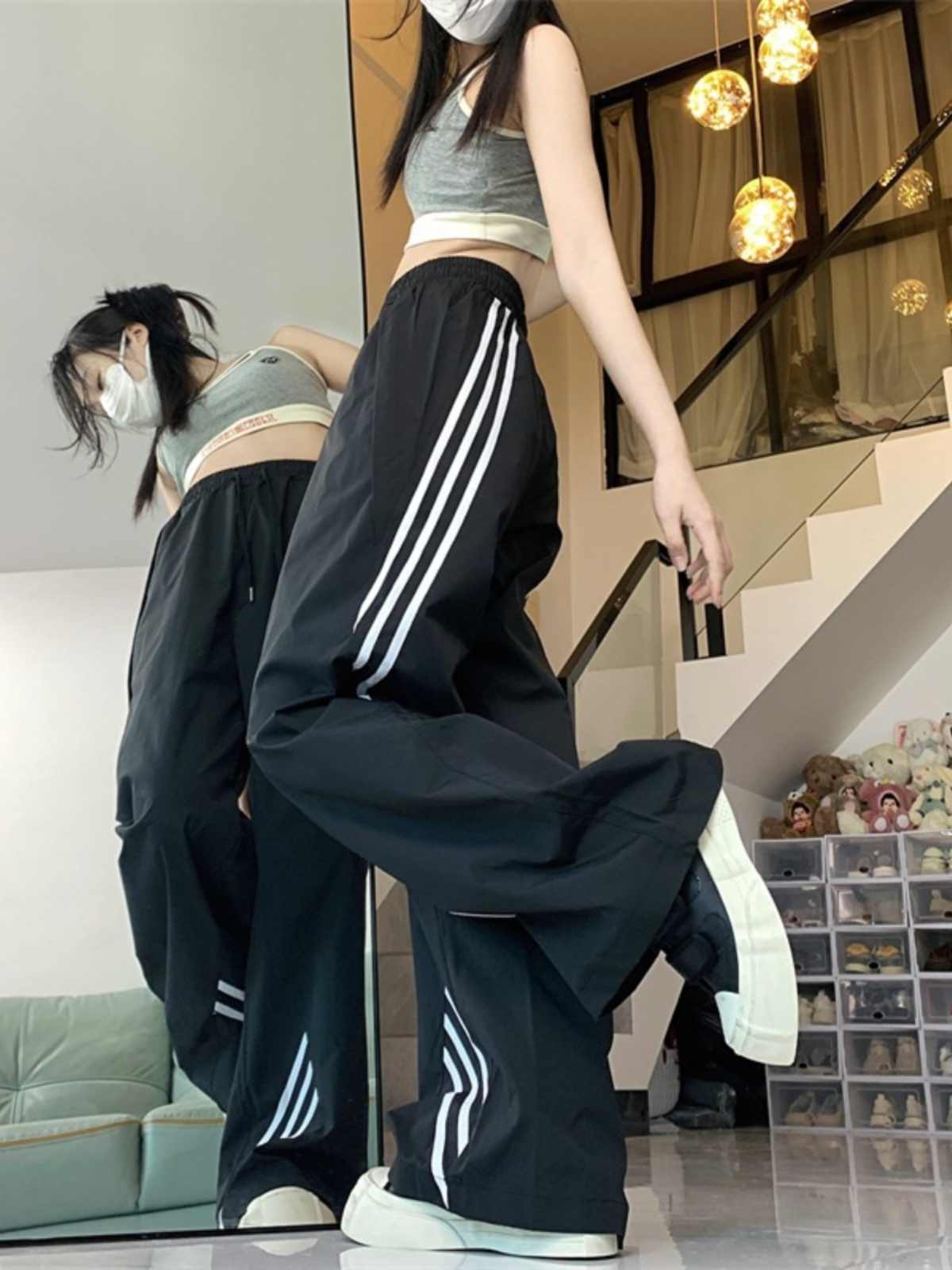 Wide-leg Overalls Women's Casual Loose Track Sweatpants
