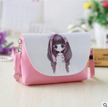 Cute Children Princess Square Flap Girl's PU Leather Girl's Small Bag One Shoulder Backpack