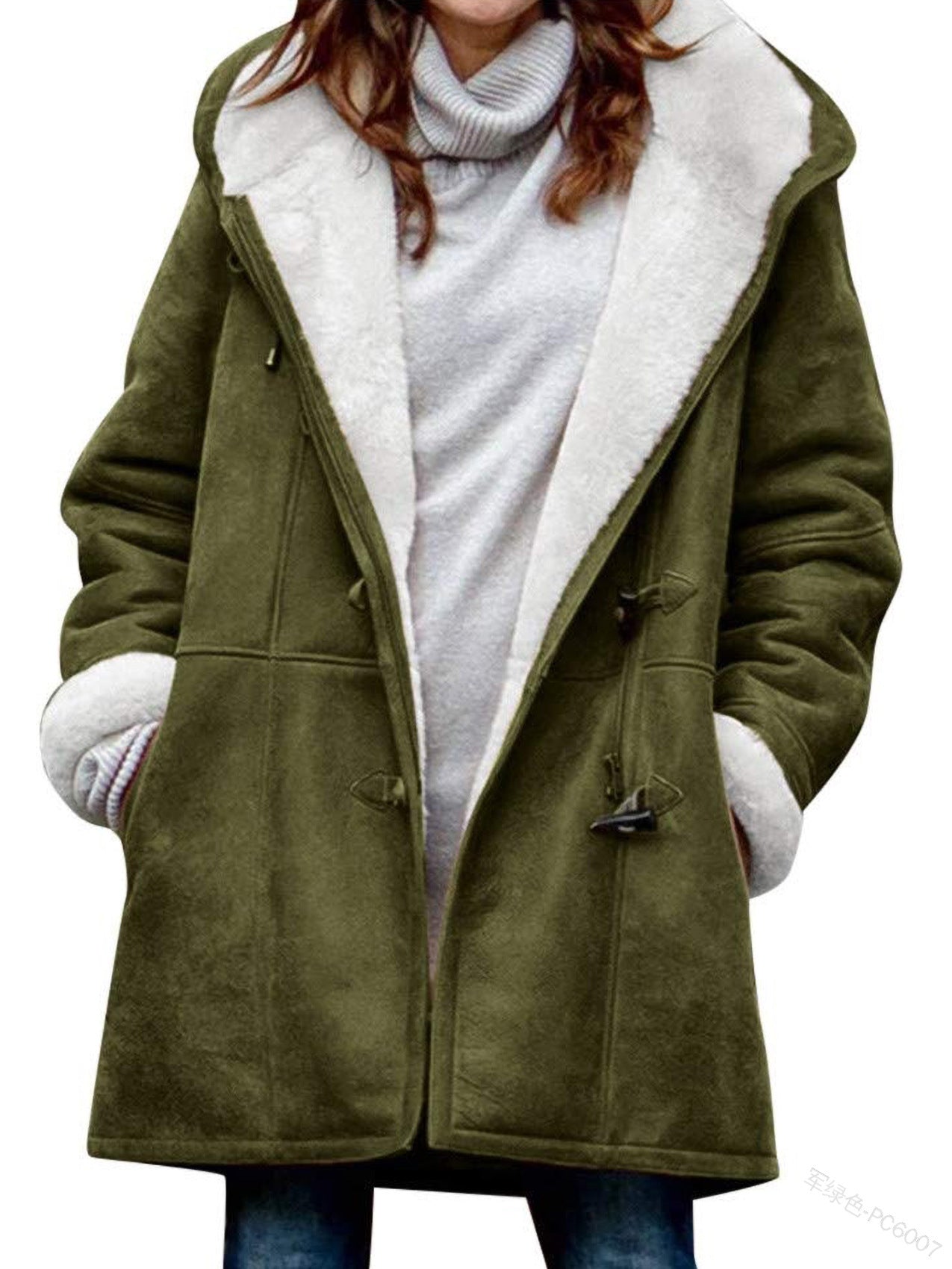 New Coat With Cashmere Fur Collar Pockets Women's