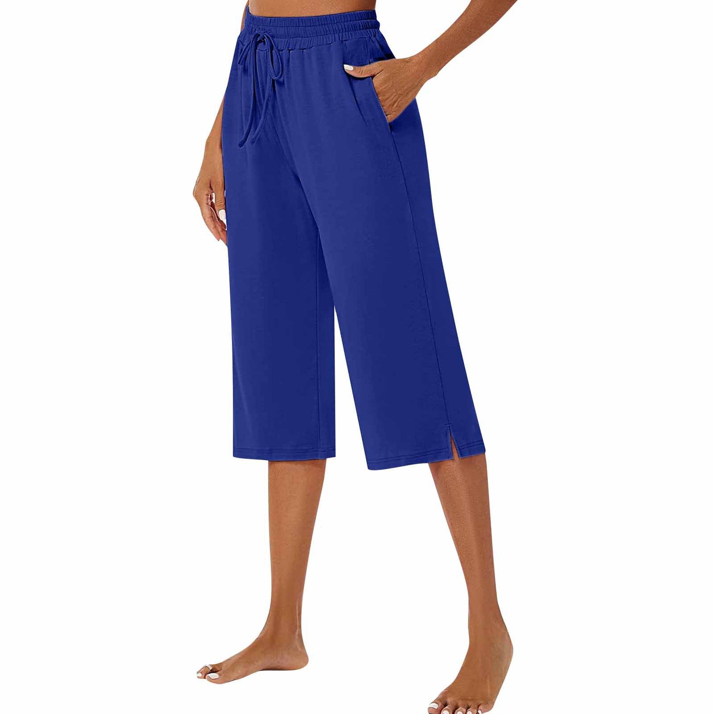 European American Polyester Wide-leg Pants Women's Casual Pants Artistic Retro Drape Slim Shorts