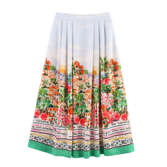 New Summer Ethnic Print Skirt