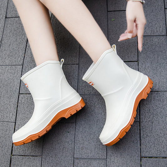 Female Short Non-slip Waterproof Rubber Shoes
