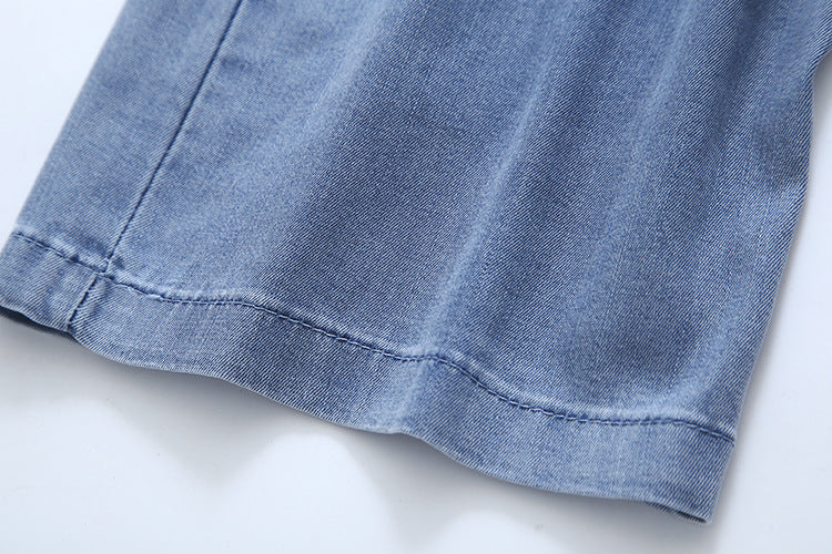 Plump Girls Slimming Loose All-match High Waist Tencel Feet Wide-leg Jeans