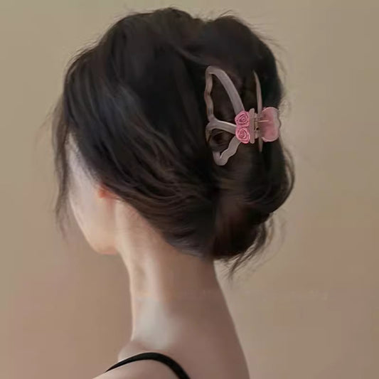 Fairy Butterfly Rose Flower Hair Clip