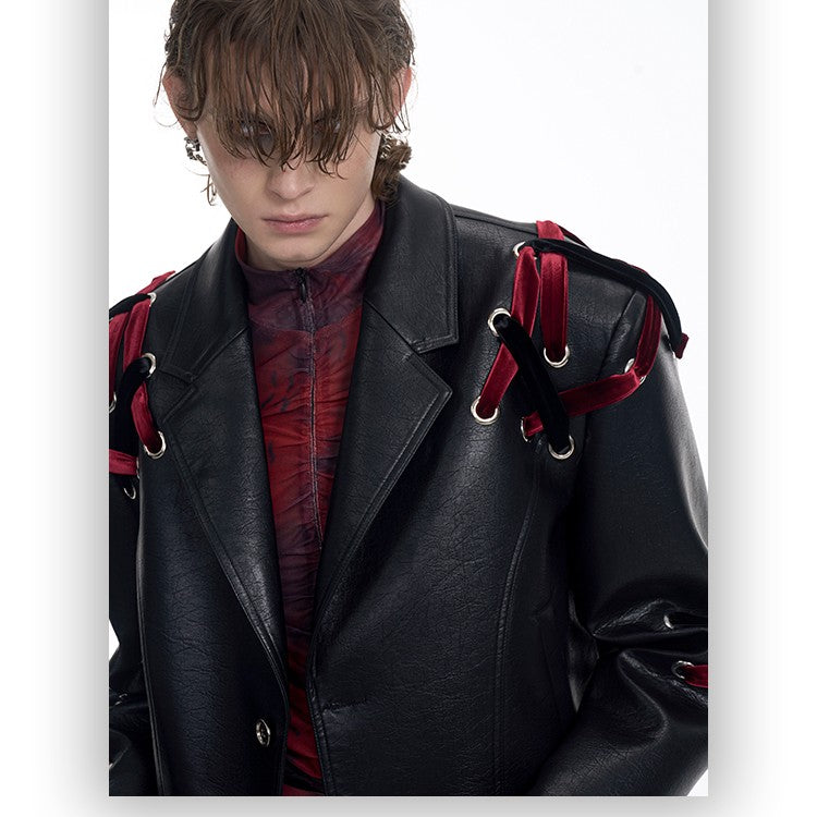 Short Leather Jacket Coat Men