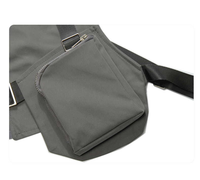 WLS Function Metal Zipper Buckle Vest