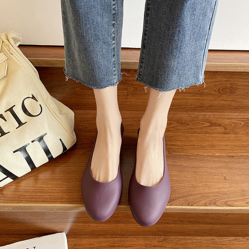 Shallow Mouth Toe Jelly Shoes Non-slip Soft Sole Comfortable