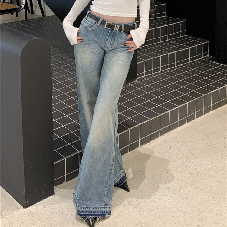 retro jeans women low waist loose