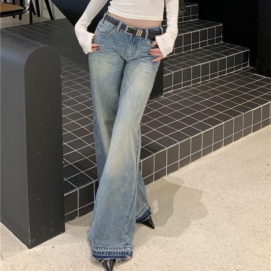 retro jeans women low waist loose