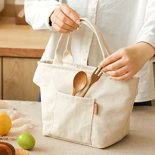 Thick Aluminum Foil Canvas Student Office Worker Lunch Bag
