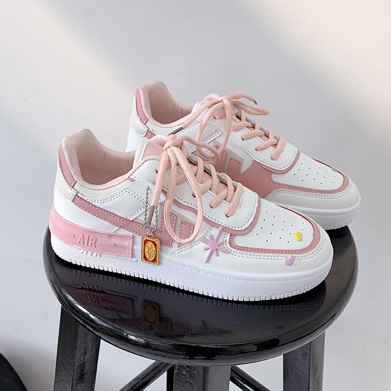 Summer Women's Fashion New Cute Thick Bottom Polka Dot White Shoes