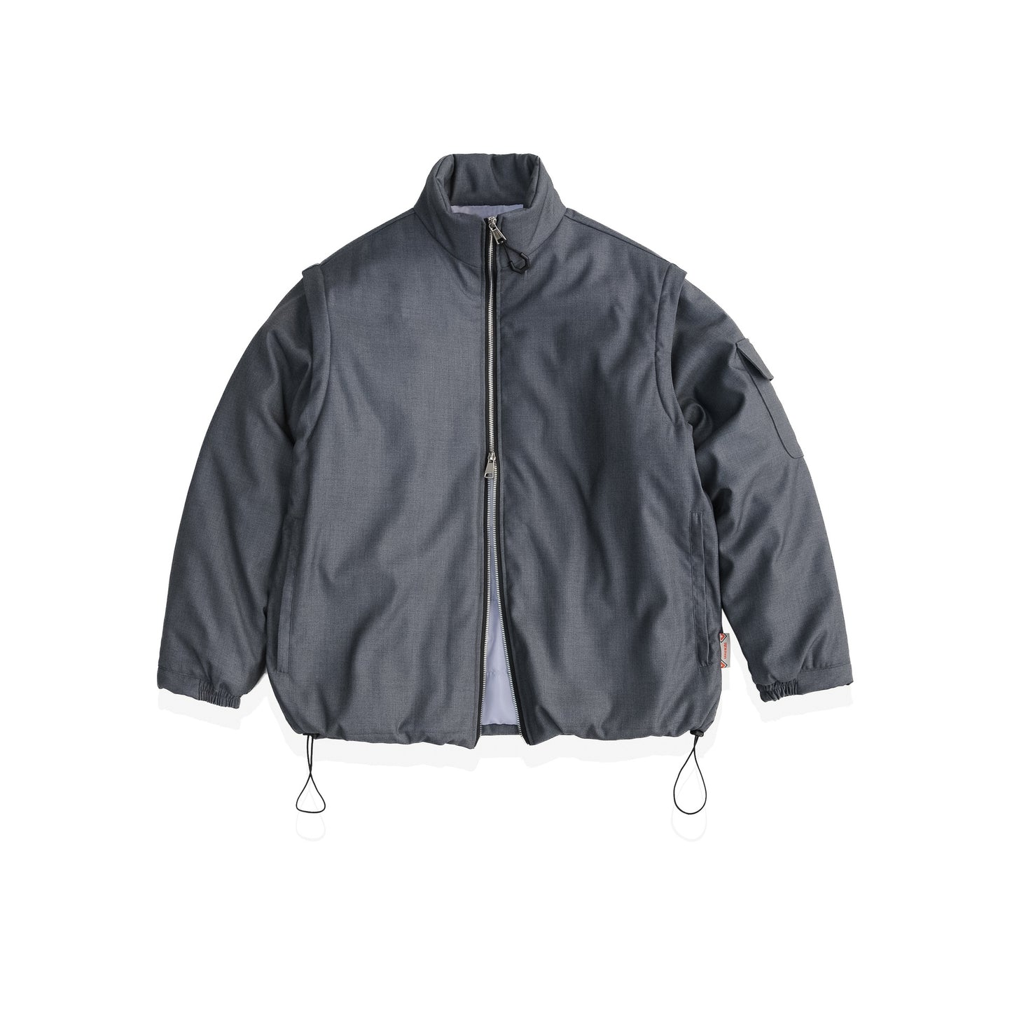 Stand Collar Detachable Loose Cotton Jacket