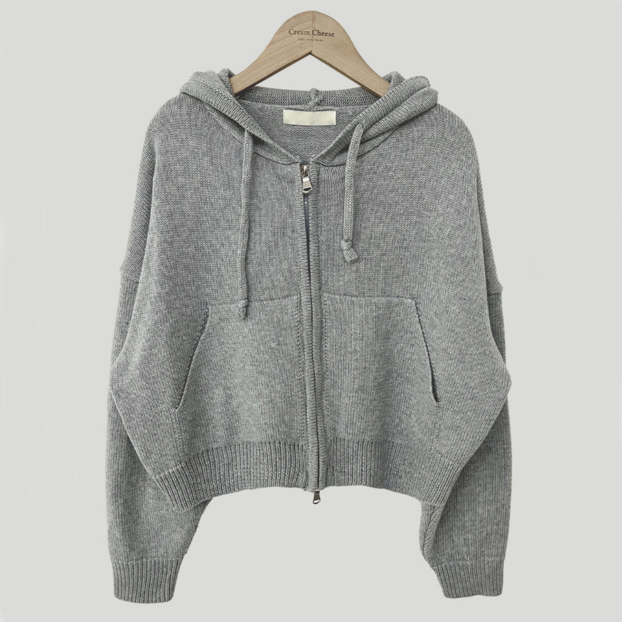 All-matching Hooded Sweater Jacket Long-sleeved Heavy Industry Pocket