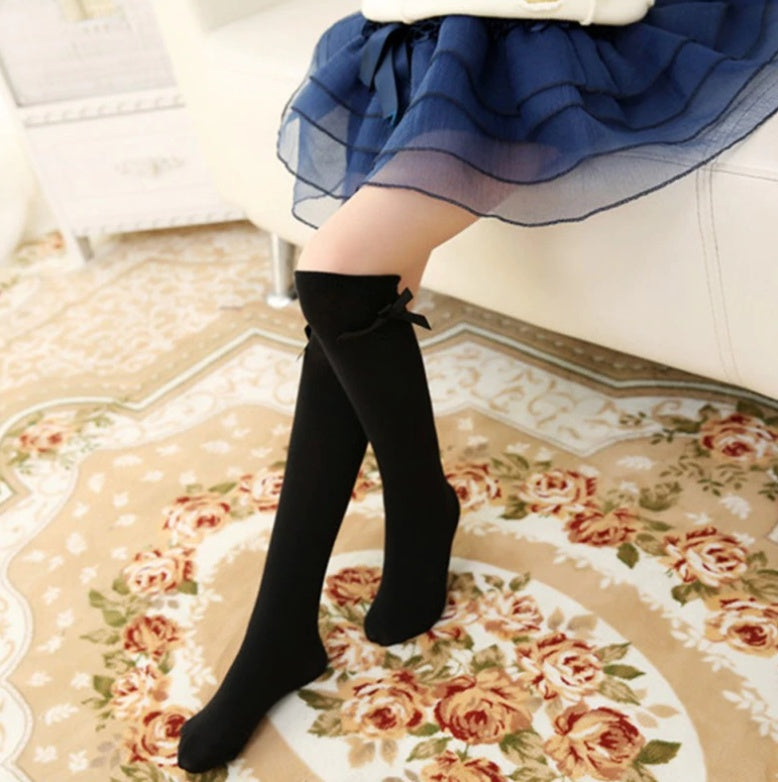New Style Striped Cotton Socks, Girls' Socks, Bowknot Socks