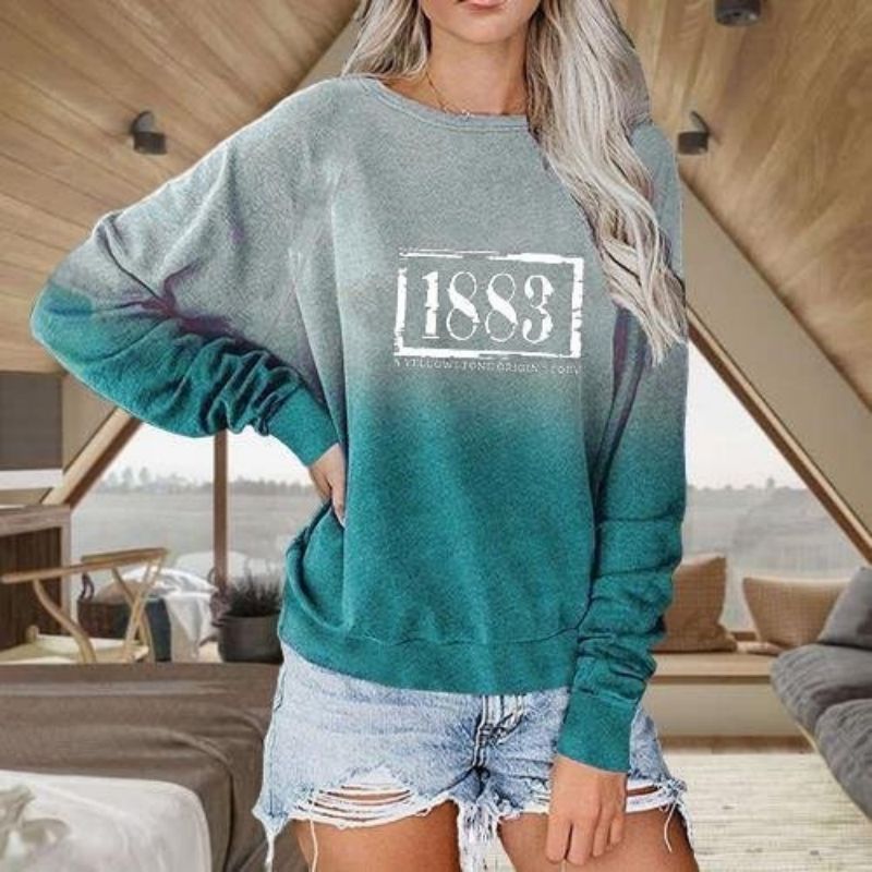 American TV Series Yellowstone Long-sleeved Round Neck 3D Printed Top