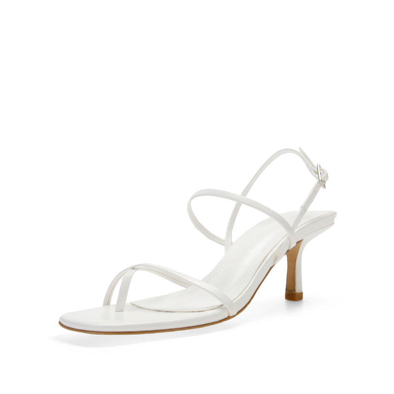 One-word Buckle Strap Stiletto Mid-heel Roman High Heels
