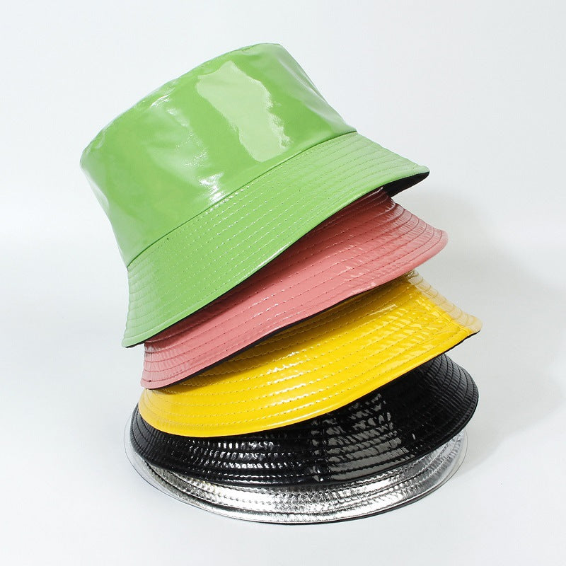 Outdoor Leisure All-match PU Leather Fisherman Hat