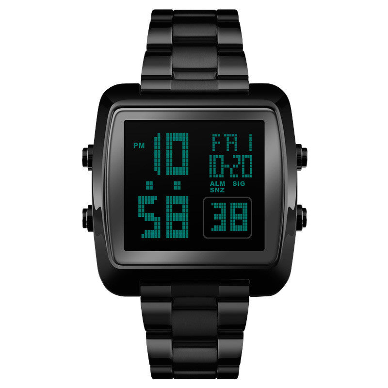 Fashion Men's Electronic Sport Watch Waterproof Stainless Steel Belt 9