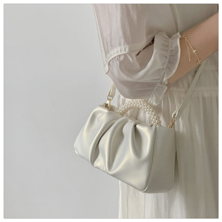 Women's Fashion Temperament Pearl Hand-carried Single Shoulder Crossbody Bag