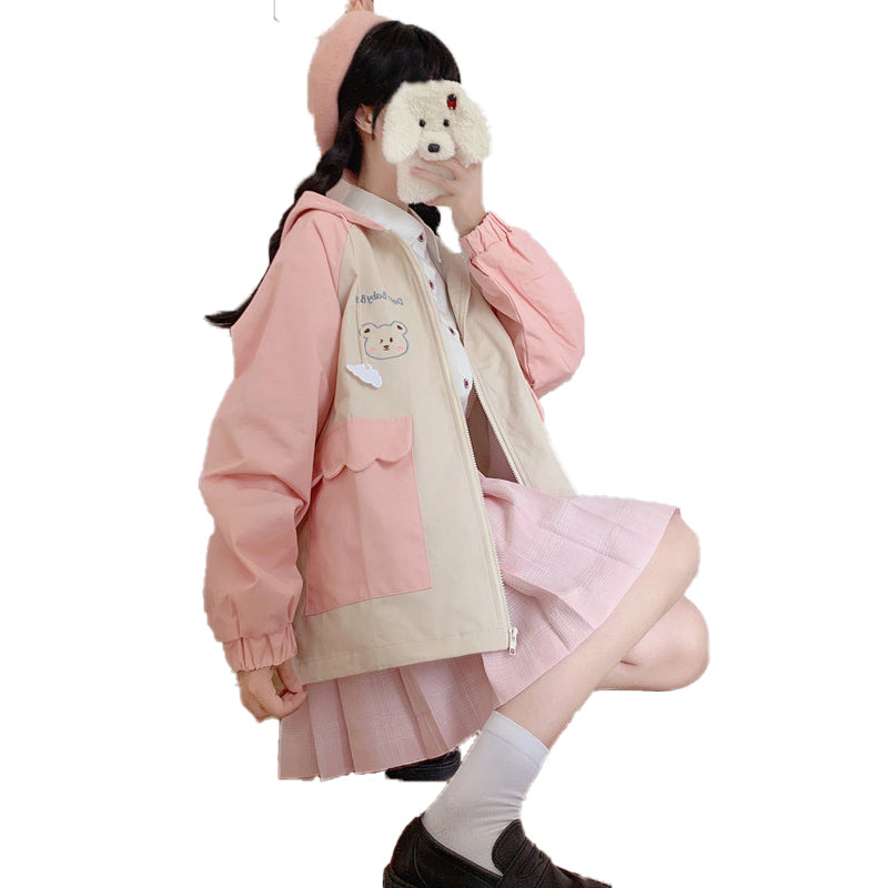 Girl's Spring And Autumn Baseball Jacket