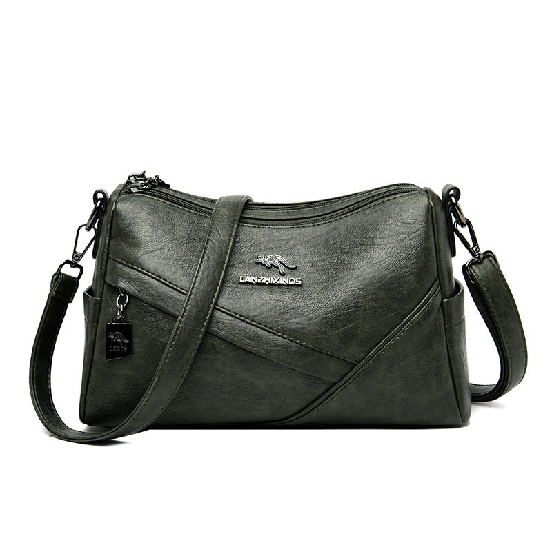 Ny Fashion Skulderrem i Blødt Læder Stor Kapacitet Crossbody Taske