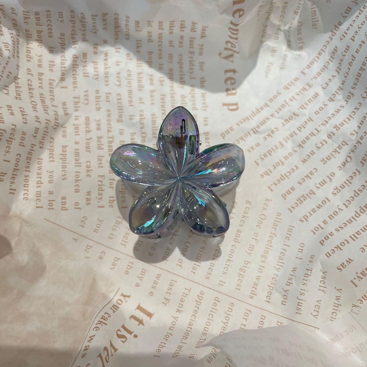 Plumeria Rubra Grip Flower Barrettes Female 4CM