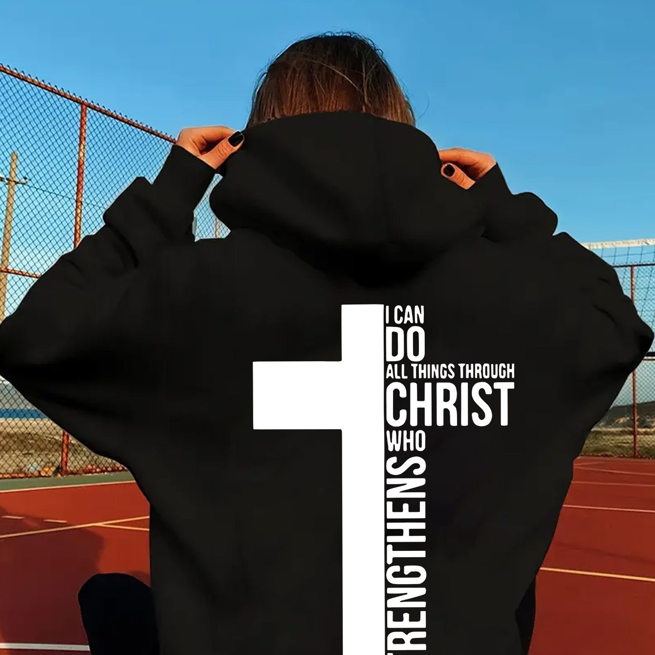 Casual Strikket Polyester Hoodie Til Kvinder Med Insp