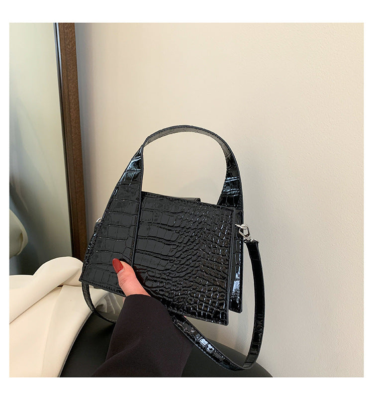 Square Handbag Solid Color Trendy Shoulder Bag