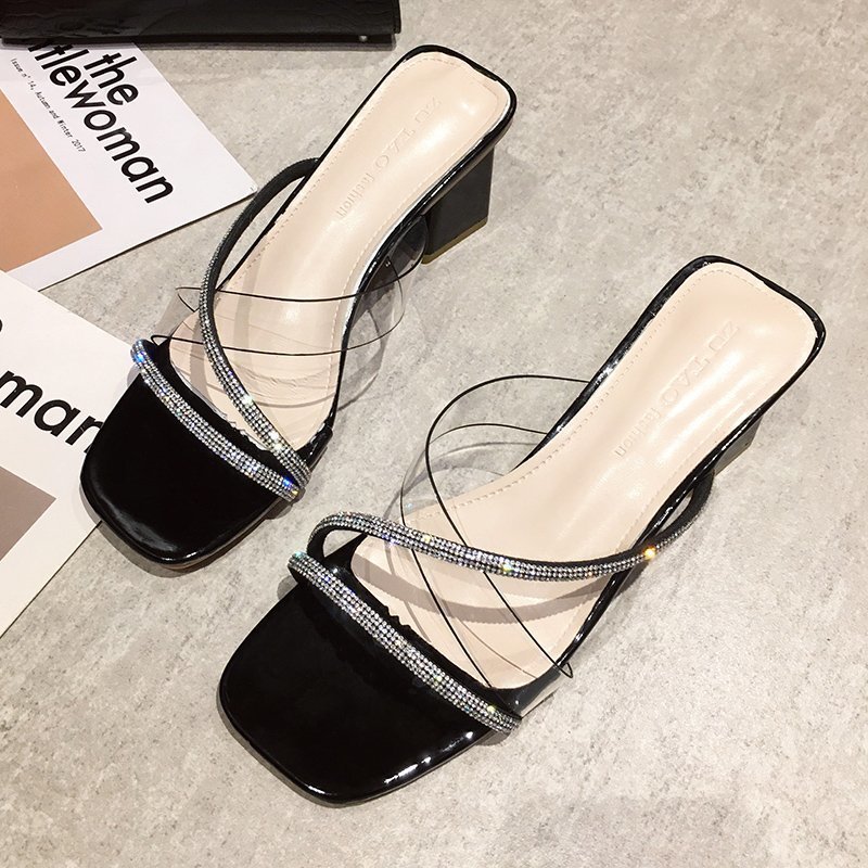 Korean Style Simple Fashion Transparent Sandals And Slippers