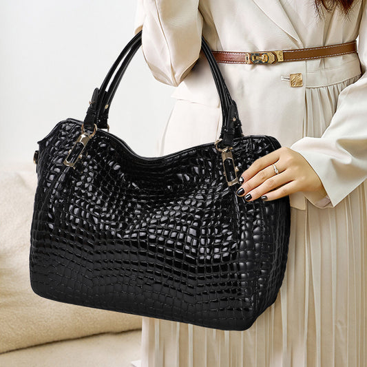 Womens Large Genuine Leather Casual Tote Bag