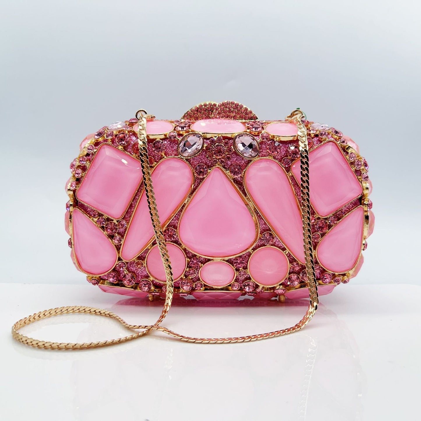 Diamond-Encrusted Evening Bag Glass Diamond Womens Clutch