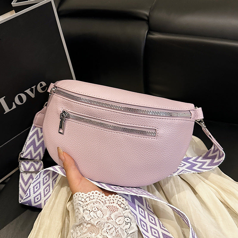 Fashion Chest Bag Women's New Solid Color One-shoulder Crossbody