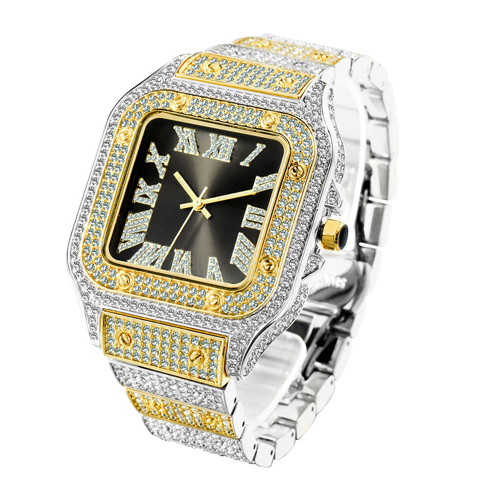 Fashion Hip Hop Diamant Fuldt Diamant Firkantet Herreur