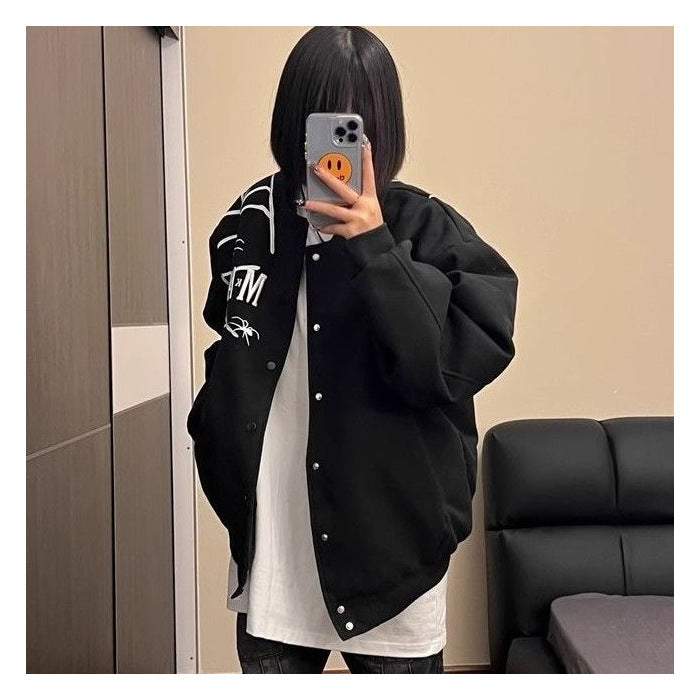 American Spider Web Embroidered Jacket Baseball Uniform