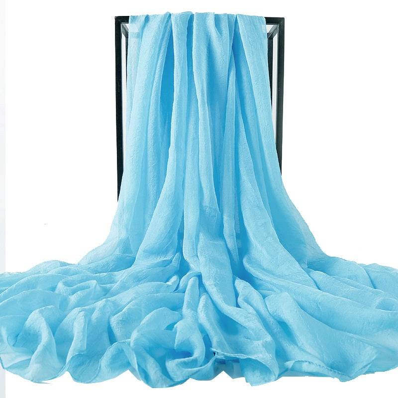 Summer New Simulation Silk Scarf Ladies Sun Protection Shawl