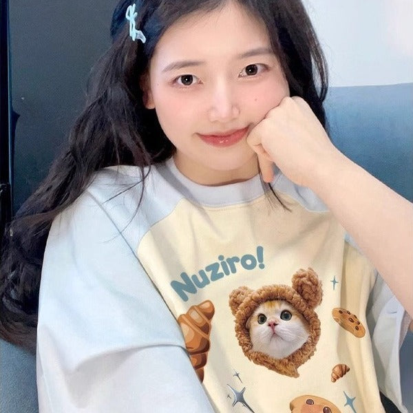 Women's Summer Cartoon Loose Top Cotton T-shirt
