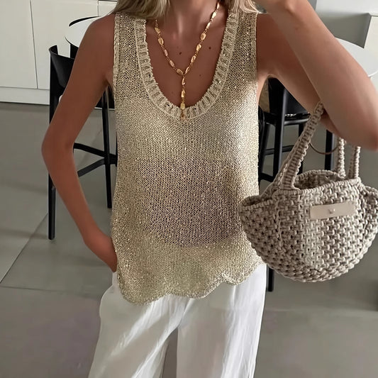 Versatile Loose-fit Sleeveless Sexy V-neck Top For Women