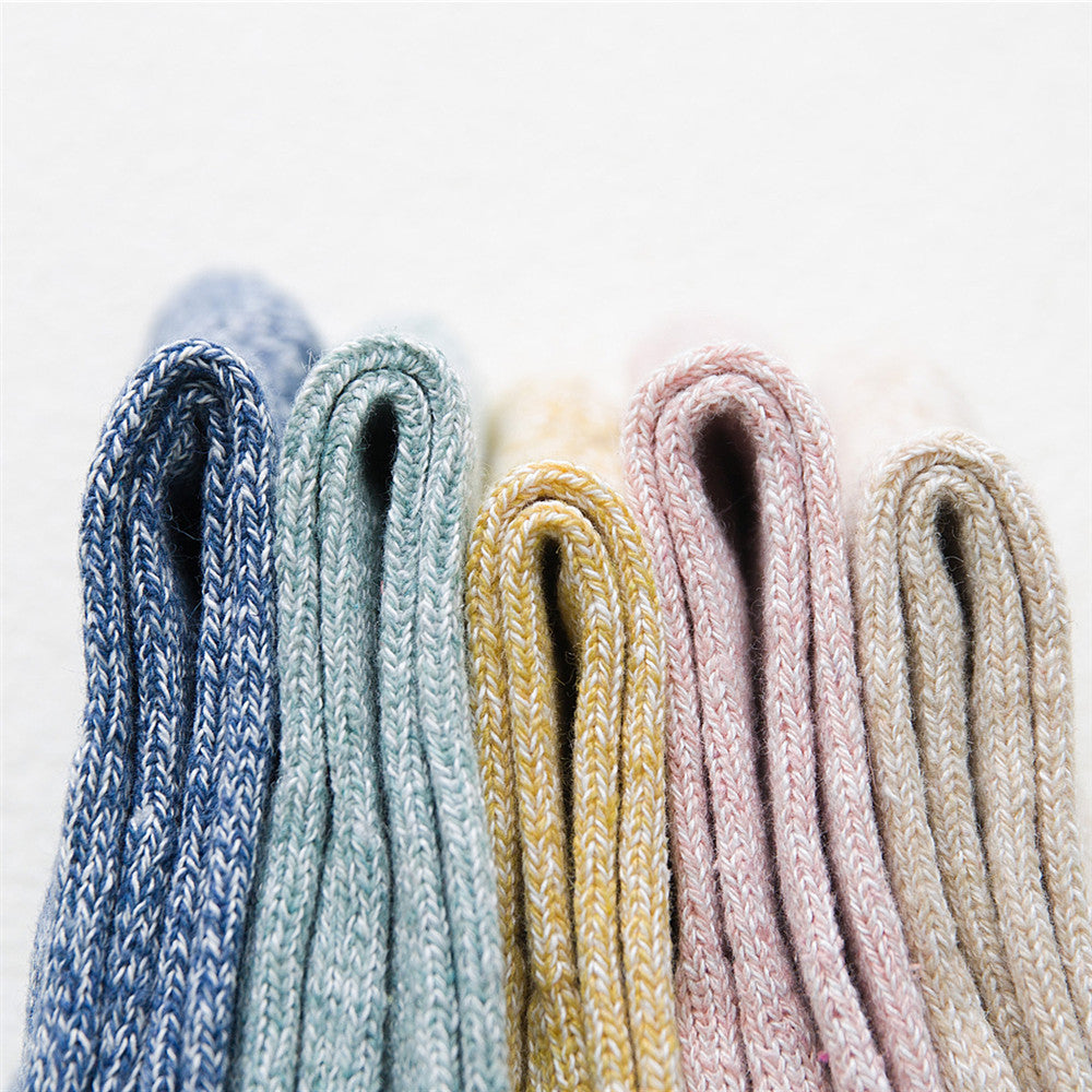 Autumn And Winter Thickened Keep Warm Pure Color Parallel Women's Socks