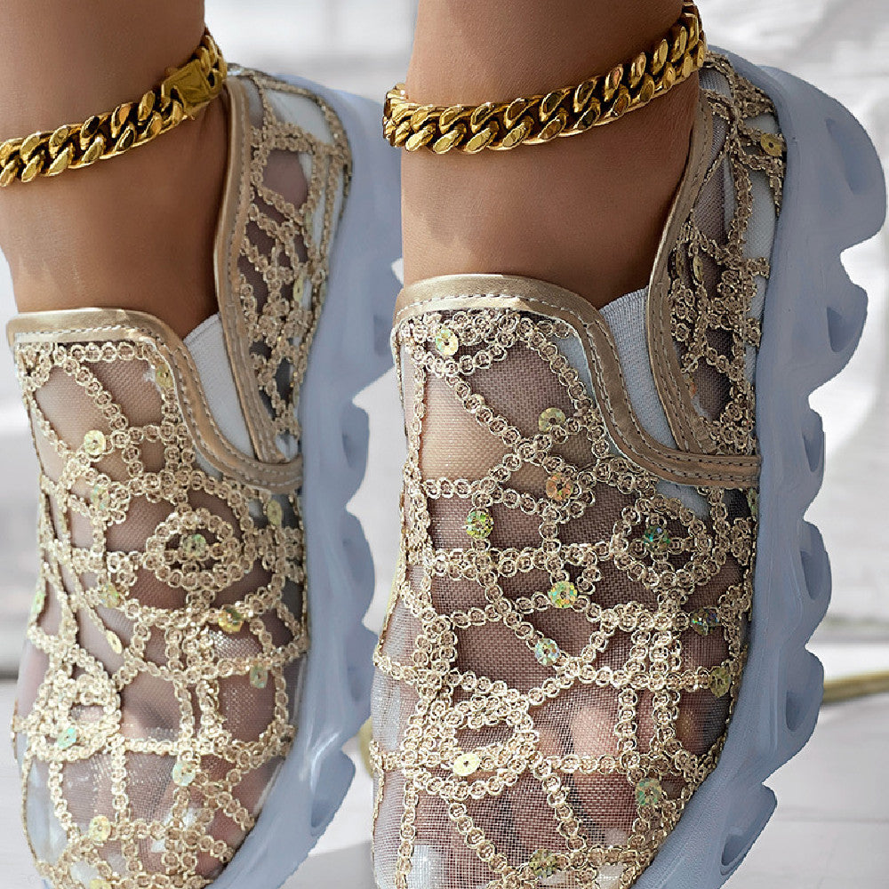 Sneakers til kvinder med farvet mesh