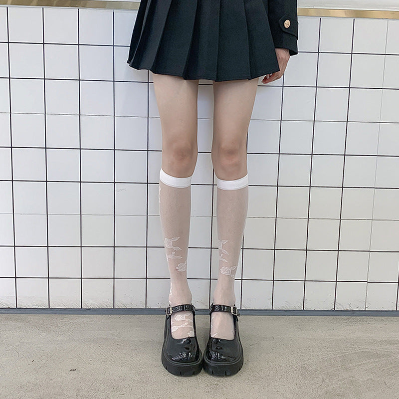 Summer New Cute Over-the-knee  Lace Calf Socks