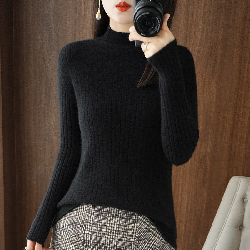 Simple Autumn And Winter Half-high Collar Bottoming Shirt Women's Sweater