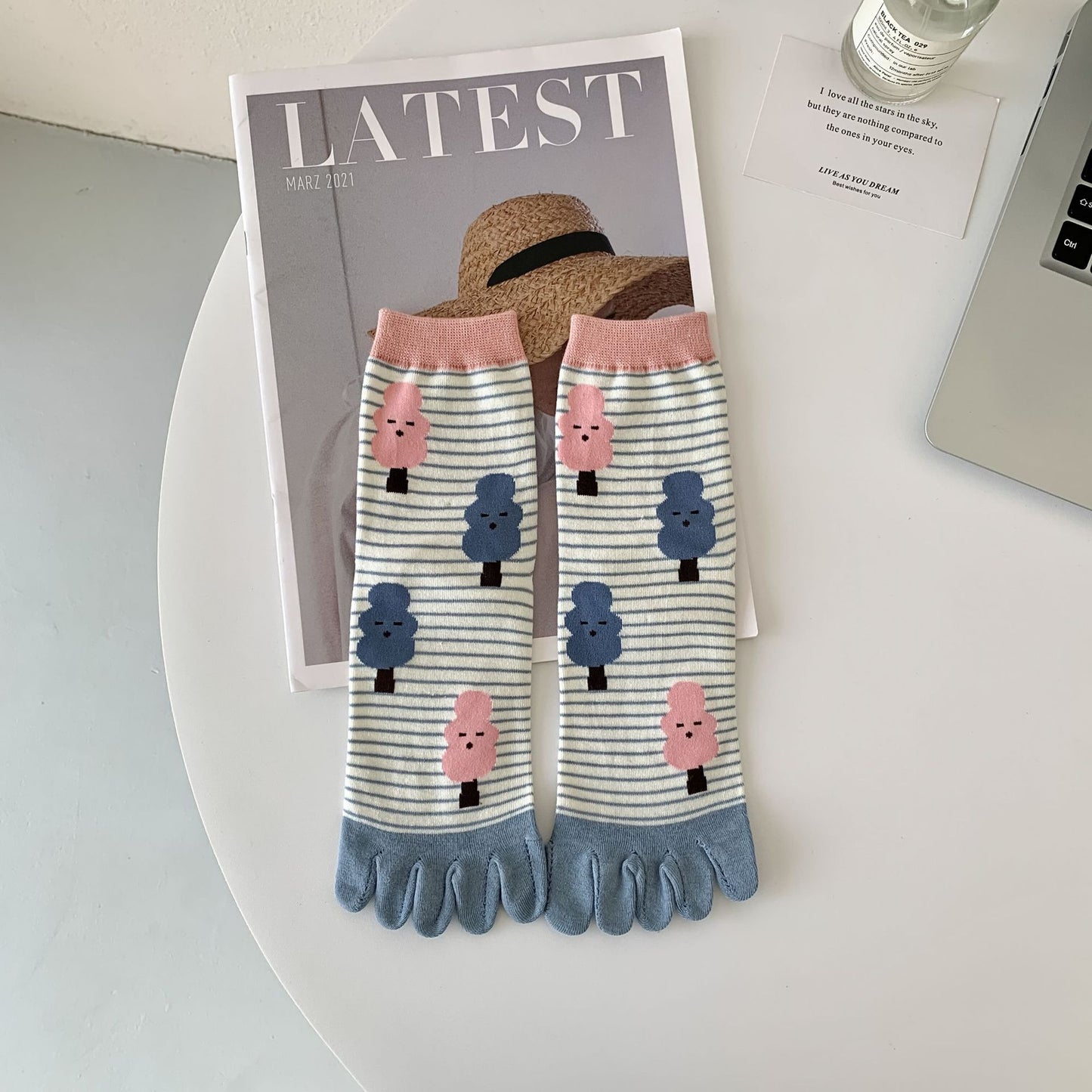Women's Mid Tube Stockings Cute Cartoon Pattern