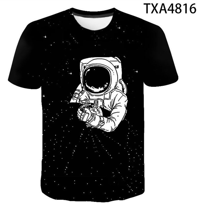 Summer Fashion Astronaut Starry Sky 3D Digital Print T-Shirt