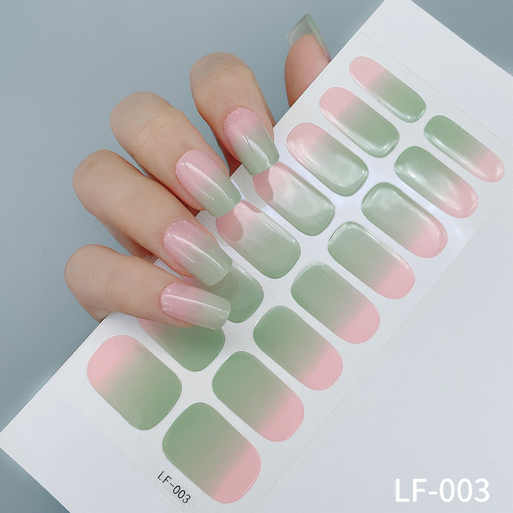 Manicure Full Stickers Solid Color 16 Small Stickers European And American Simple Nails