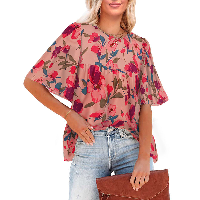 Women's Fashion Casual Floral Bohemian Little-girl Style Clothes