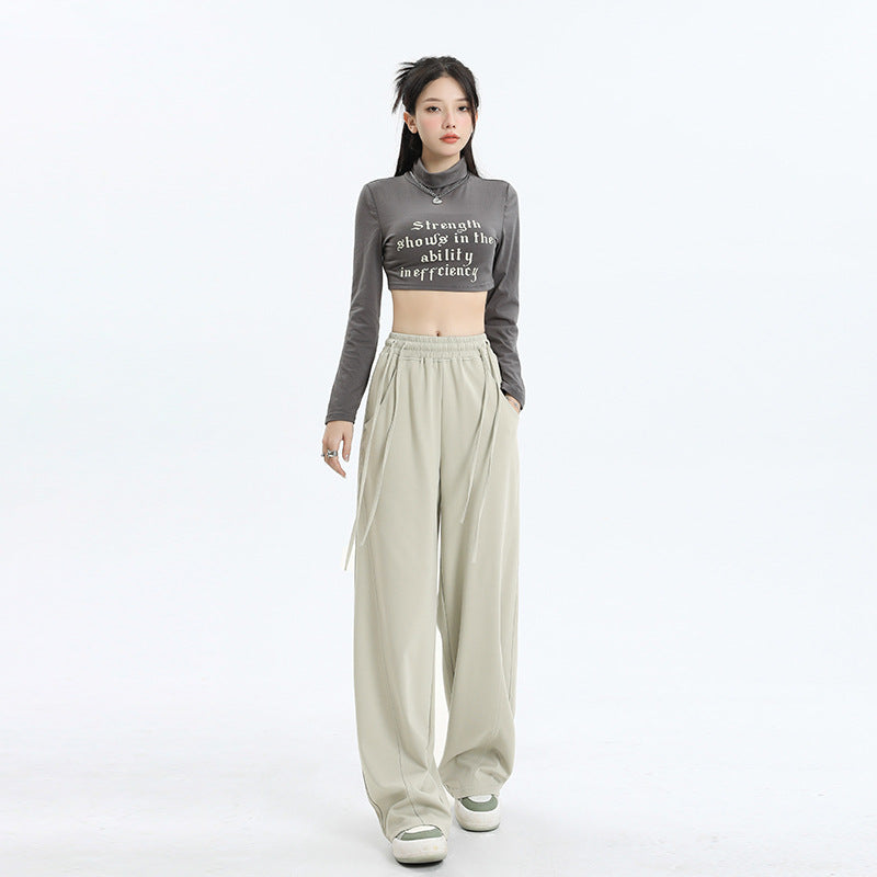 Waist Leisure Cargo Straight Wide Leg Track Sweatpants Jazz Dancing Pants